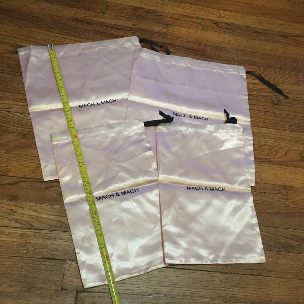 Mach & Mach Satin Pink dustbags 16” x 14” drawstring dust bags NEW